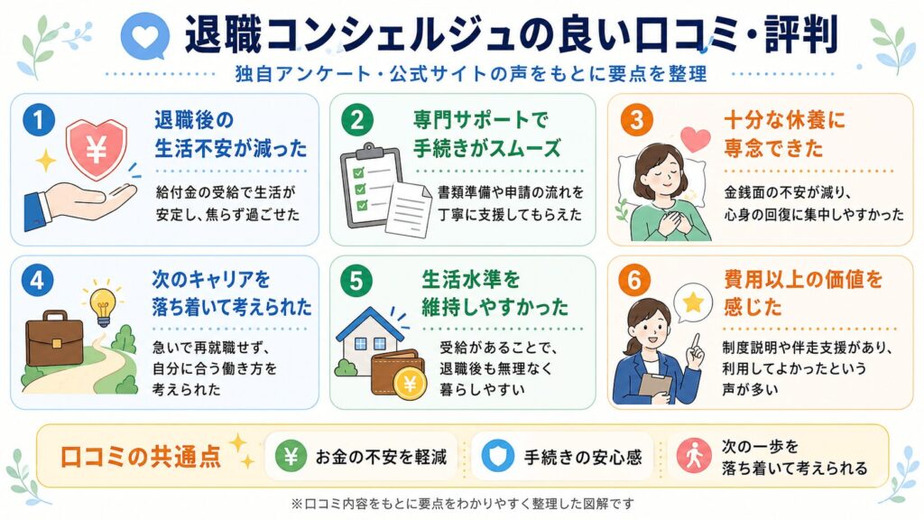 退職コンシェルジュの良い口コミ