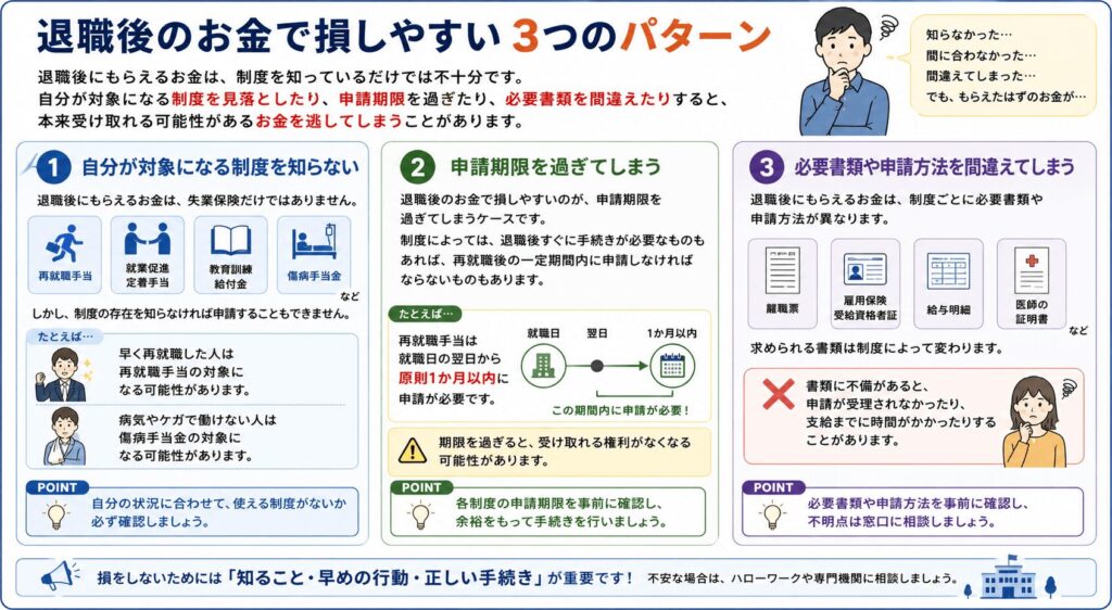 退職後のお金で損しやすい3つのパターン